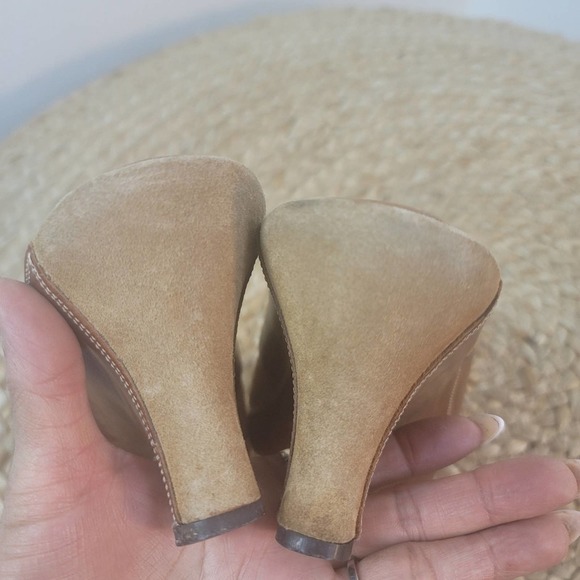 COLE HAAN SLIP-ON SUEDE WEDGE HEELS CLOGS BUCKLE SANDAL WOMEN'S SIZE 9 - Picture 13 of 13